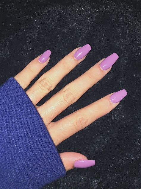 coffin acrylic nails purple